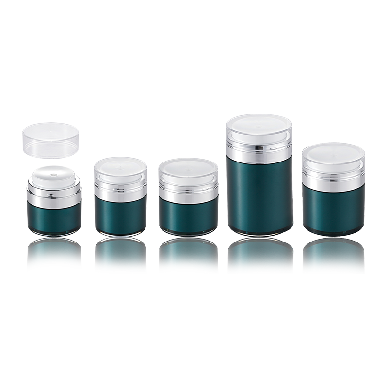 HS-016C Airless Acrylic Container 15g 30g 50g 100g Puti Itim na Plastic Cosmetic Cream Jar