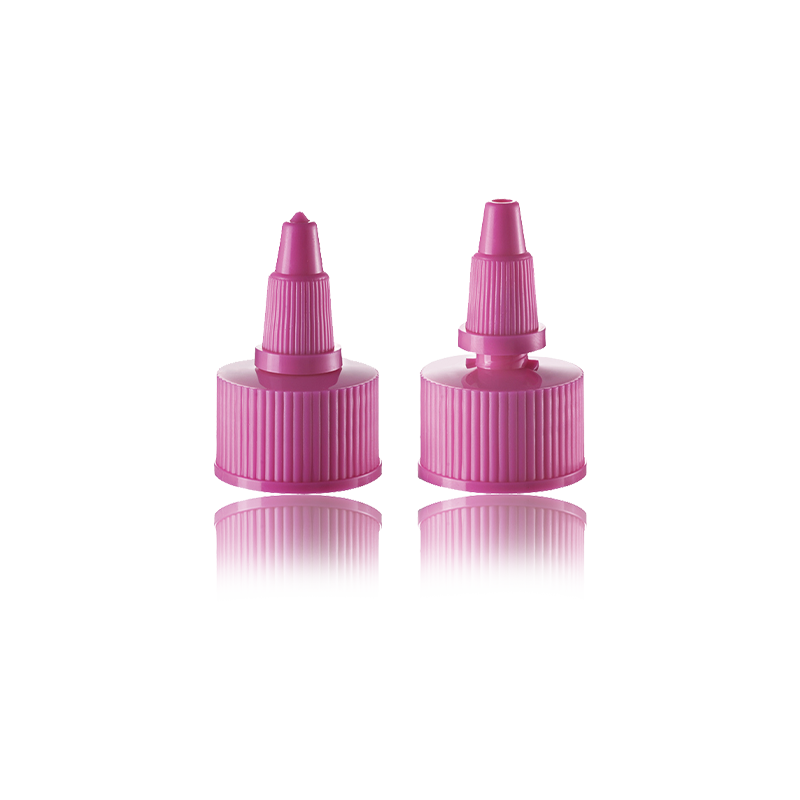 HY-CP-11：24/410 long nozzle screw sauce bottle plastic top cap cosmetic pink